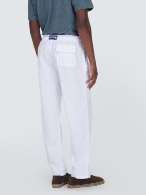 Pantalones rectos de lino Vilebrequin blanco