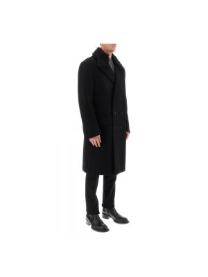 Czarny płaszcz wełniany oversize Lanvin