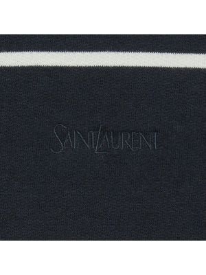 Sudadera con capucha de algodón a rayas Saint Laurent negro