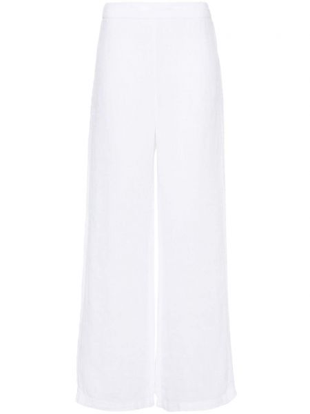 Pantalon droit brodé 120% Lino blanc