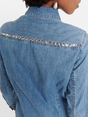 Camicia jeans con cristalli 7 For All Mankind blu