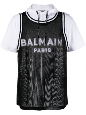 T-shirt con cappuccio Balmain