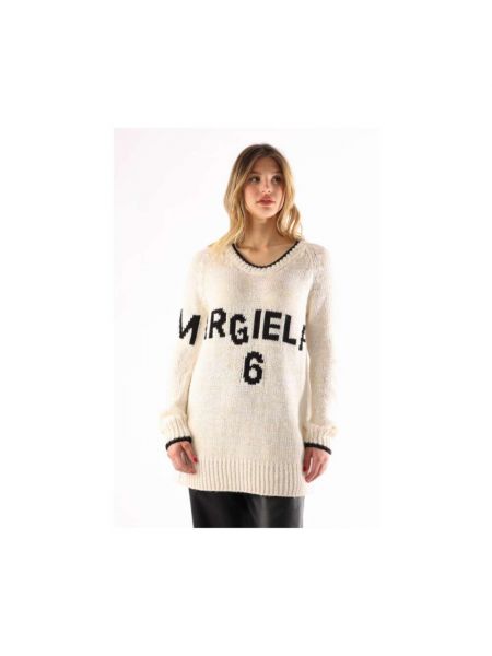 Sweter Mm6 Maison Margiela, beżowy