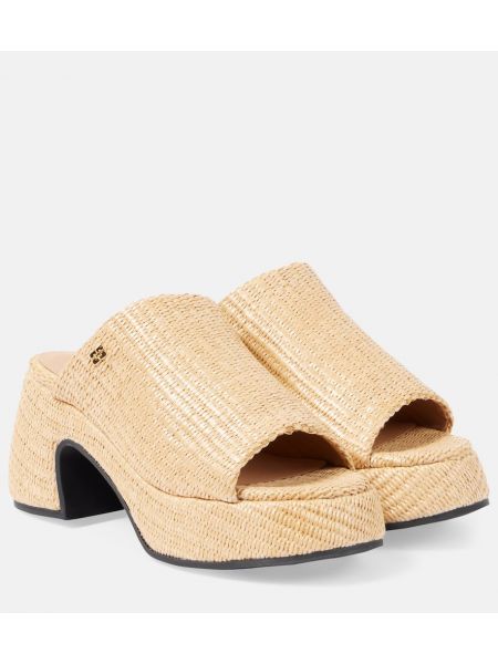 Platform mules Ganni beige