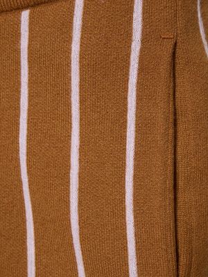 Spodnie z kaszmiru w paski Zegna X The Elder Statesman brązowe