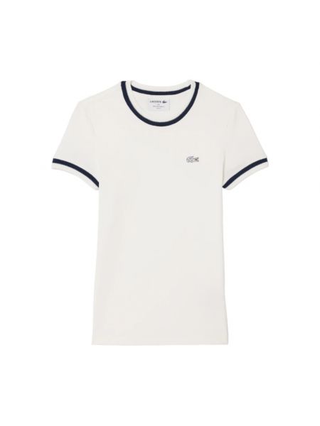 Gestreifte t-shirt Lacoste weiß