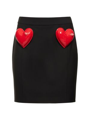 Mini sijonas su širdelėmis Moschino juoda