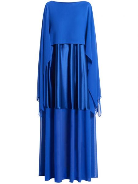 Krepové večerné šaty Talbot Runhof modrá