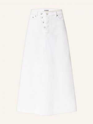 Rozkloszowana spódnica Ganni biała