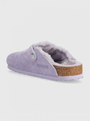 Papuci din piele Birkenstock violet