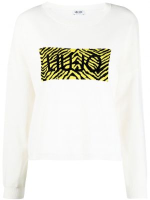 Pullover mit print mit kristallen mit zebra-muster Liu Jo