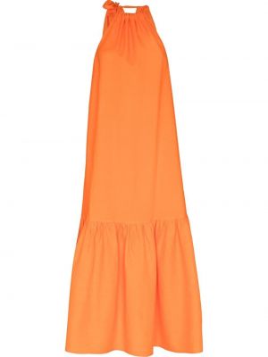 Lanena obleka Asceno oranžna
