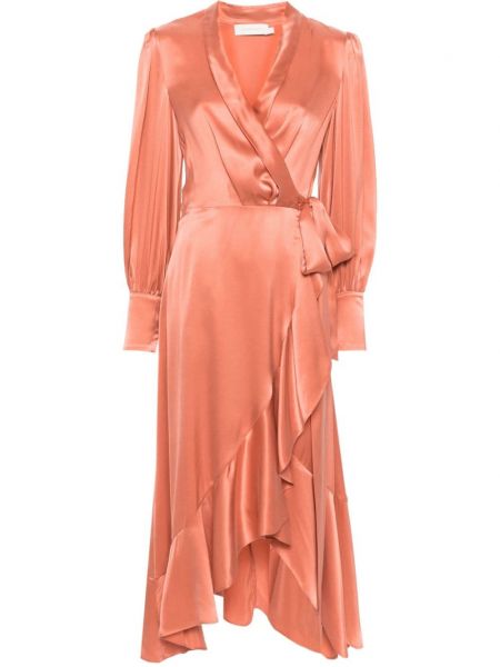 Svilena haljina Zimmermann narančasta