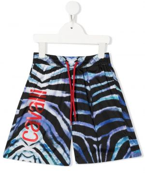 Tigerstripete trykt shorts for jenter Roberto Cavalli Junior lilla