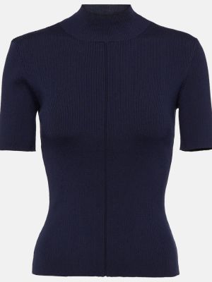 Svilen pulover Oscar De La Renta modra