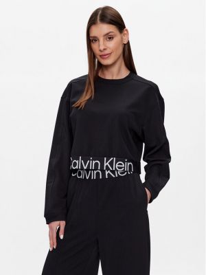 Majica dugih rukava sa dugačkim rukavima Calvin Klein Performance crna