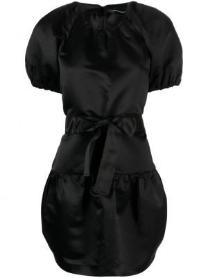 Σατέν μίντι φόρεμα Cynthia Rowley μαύρο