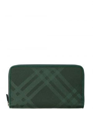 Kockovaná bavlnená peňaženka Burberry zelená