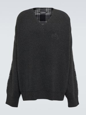 Volneni pulover iz kašmirja Balenciaga siva
