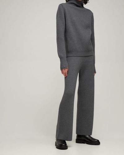Pantaloni di lana in maglia Saks Potts grigio