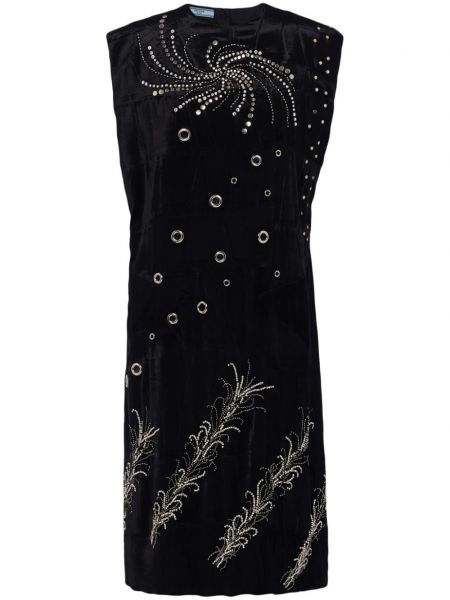 Αμάνικο φόρεμα με κέντημα Prada μαύρο