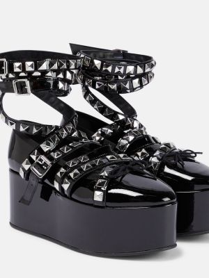 Szegecses platform talpú balerina cipők Noir Kei Ninomiya fekete