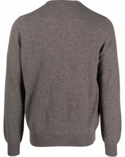 Kašmírový svetr s kulatým výstřihem Barba šedý