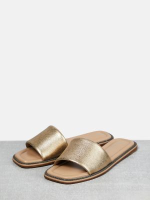 Kožené sandále Brunello Cucinelli zlatá