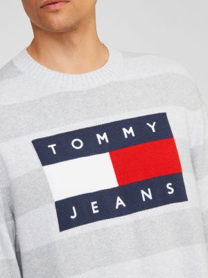 Пуловер в полоску Tommy Jeans серый
