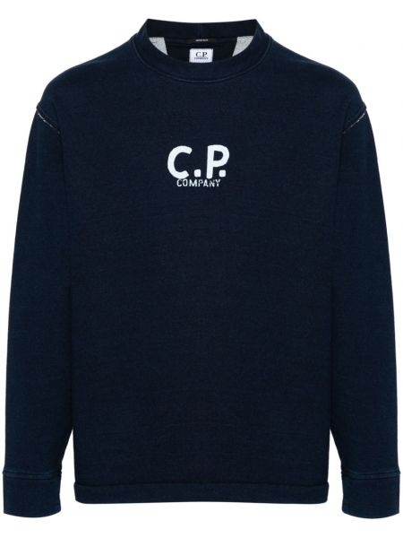 Raštuotas medvilninis džemperis C.p. Company mėlyna