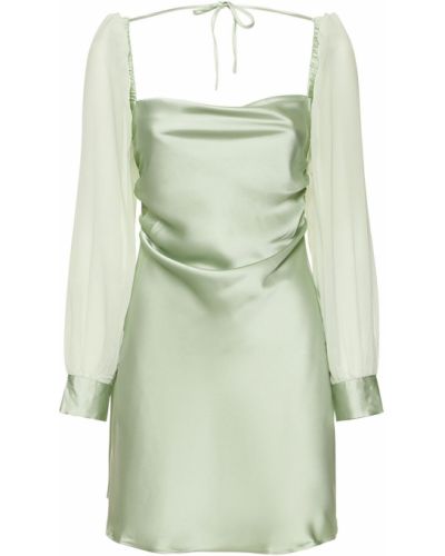 Šifonové mini šaty na zip Weworewhat - zelená