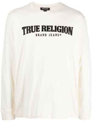 Tricou din bumbac True Religion alb