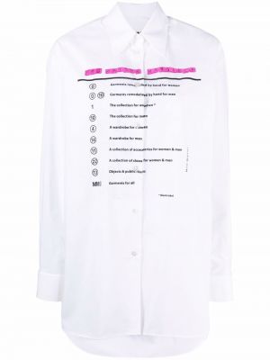 Camisa con lazo con estampado Mm6 Maison Margiela blanco