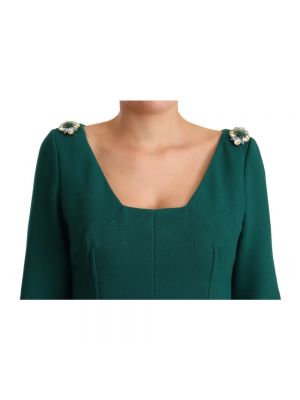 Sukienka midi z krepy Dolce And Gabbana zielona