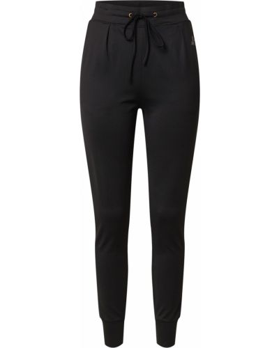 Jednofarebné nylonové teplákové nohavice s potlačou Curare Yogawear - čierna