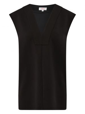 Pletená pletená vesta S.oliver čierna