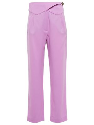 Proste spodnie z wysoką talią wełniane Blazã© Milano różowe