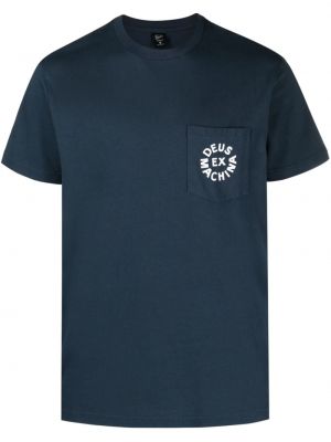 Bavlnené tričko s potlačou Deus Ex Machina modrá