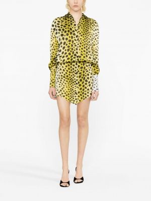 Kleid mit leopardenmuster The Attico gelb