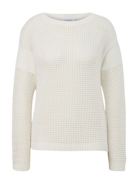Памучен пуловер Comma Casual Identity бяло