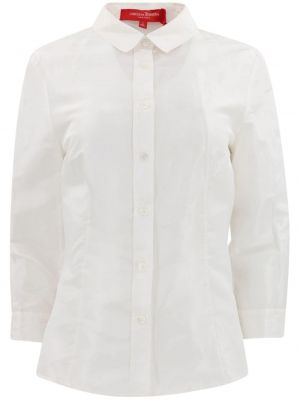 Копринена риза Carolina Herrera бяло