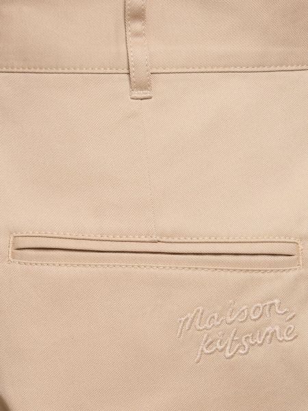 Pantaloni chino di cotone Maison Kitsuné beige