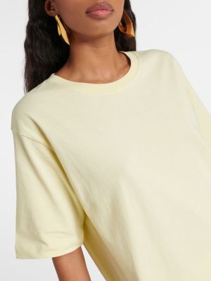 Camiseta de algodón de tela jersey Dries Van Noten amarillo