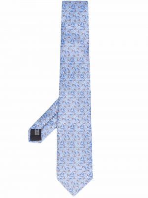 Corbata de seda con estampado Lanvin azul