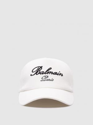 Біла вишита кепка Balmain