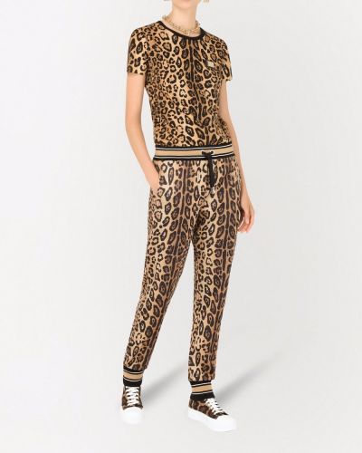 T-shirt à imprimé à imprimé léopard Dolce & Gabbana