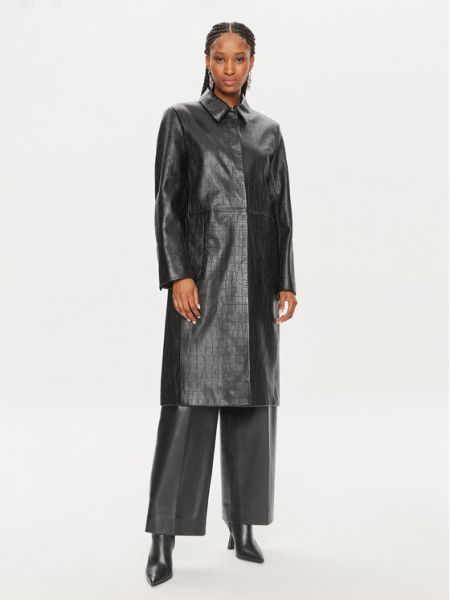 Oversize палто Calvin Klein черно