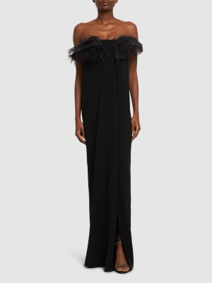 Макси рокля с пера от креп 16arlington черно