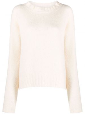 Пуловер с кръгло деколте Cruciani бяло