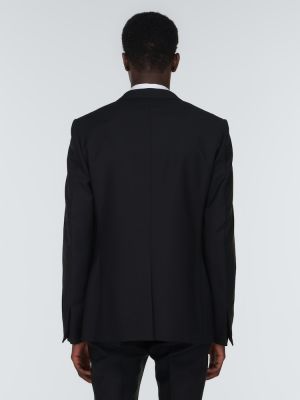 Slim fit volneni blazer iz moherja Givenchy črna
